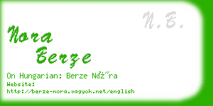 nora berze business card